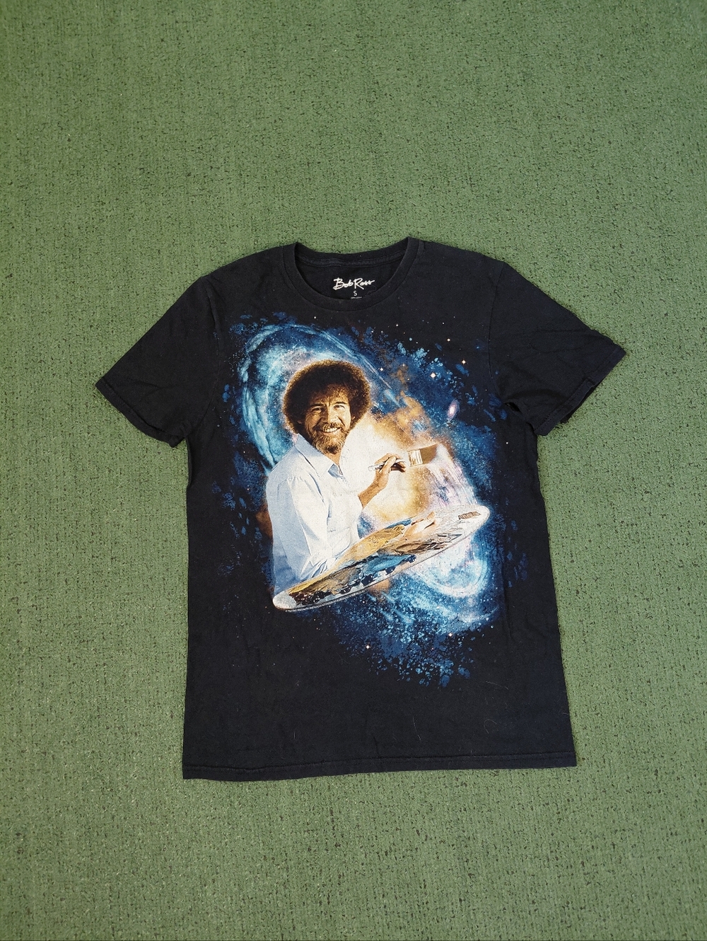 Bob Ross Art Painting Paint Black T Shirt Sz Small
